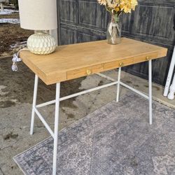 wooden desk with 3 drawers