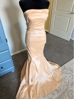 Champagne colored evening gown