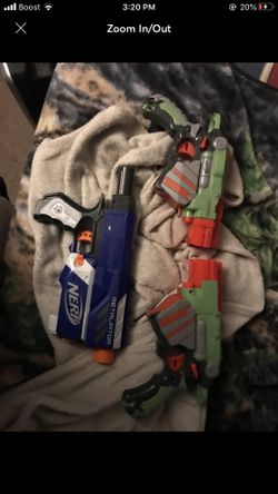 2 proton and 1 retaliator nerf guns