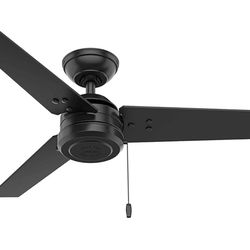 Was 156$ HUNTER Cassius Indoor Outdoor Wood Ceiling Fan with Pull Chain, 44", Black/Brown 3 blade