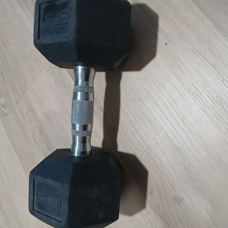  1-30 Lb  Rubber HEX weight Dumbell 