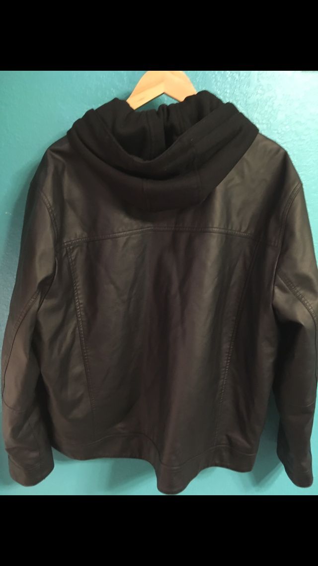 Calvin Klein adult 2Xl leather hoodie jacket