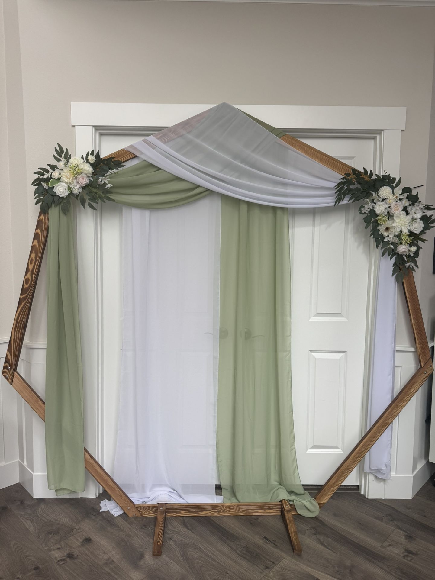 Hexagonal Wedding Arch Wood 7ft