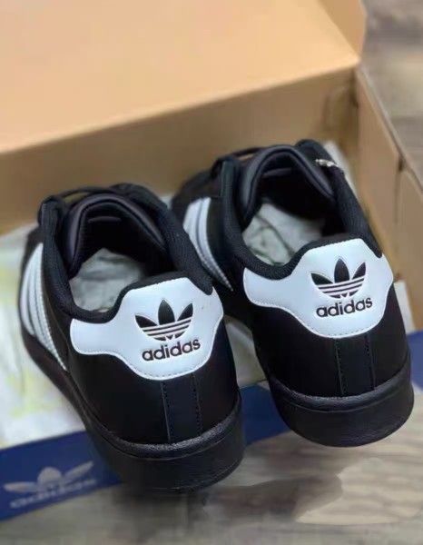 Adidas Original Superstar Shell Toe Sneakers in White and Black with Three Stripe