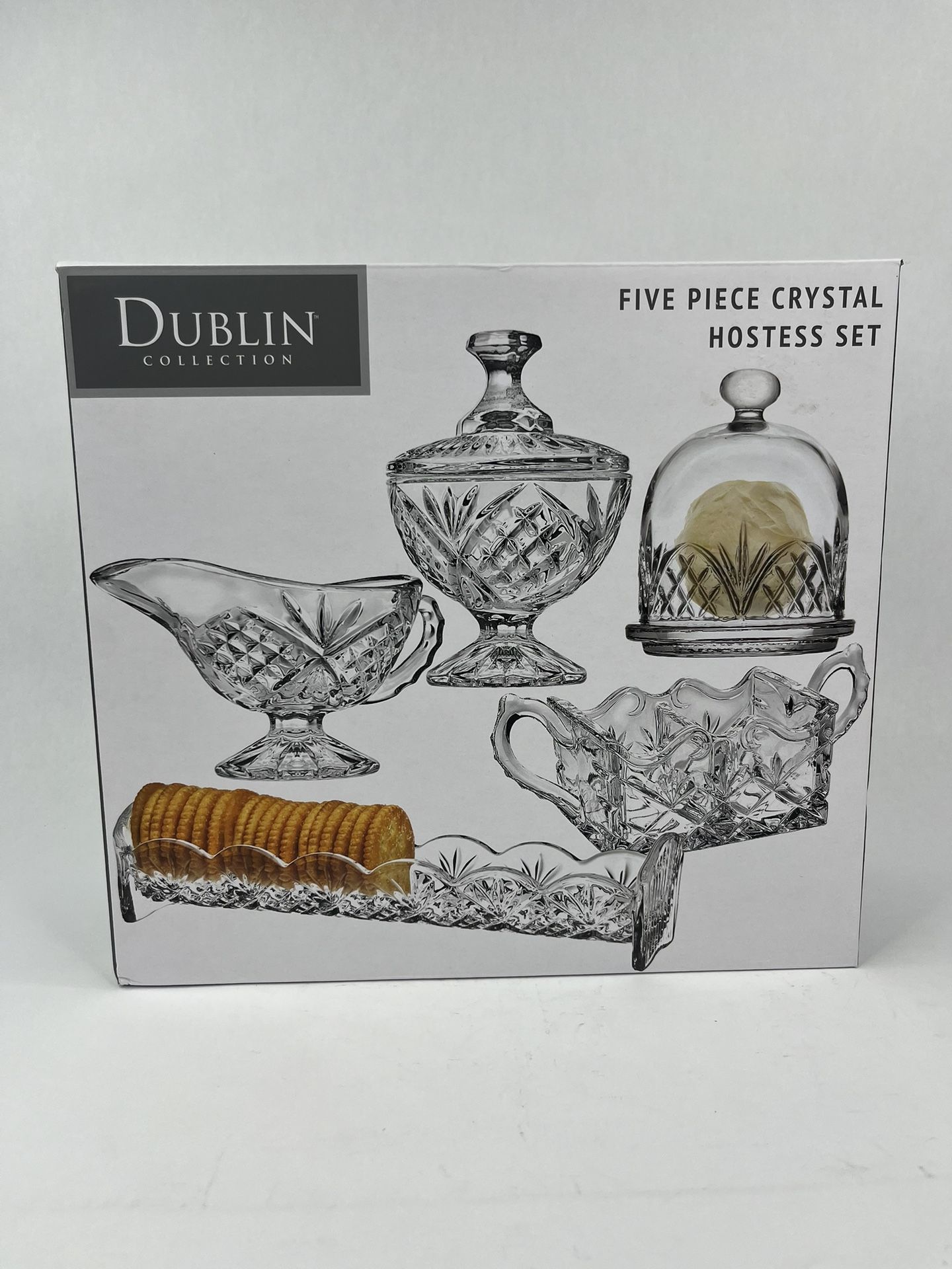 Dublin collection five piece crystal hostess set