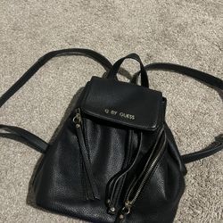 Guess Women’s Small Backpack With Gold Zippers