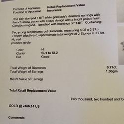 Princess Cut Diamond Earrings 