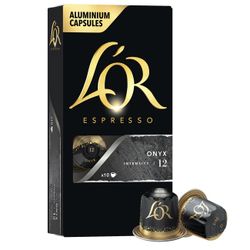 Espresso Capsules, 10 Count Espresso Onyx, Single-Serve  Coffee Capsules Compatible with the L'OR BARISTA System & *Nespresso 