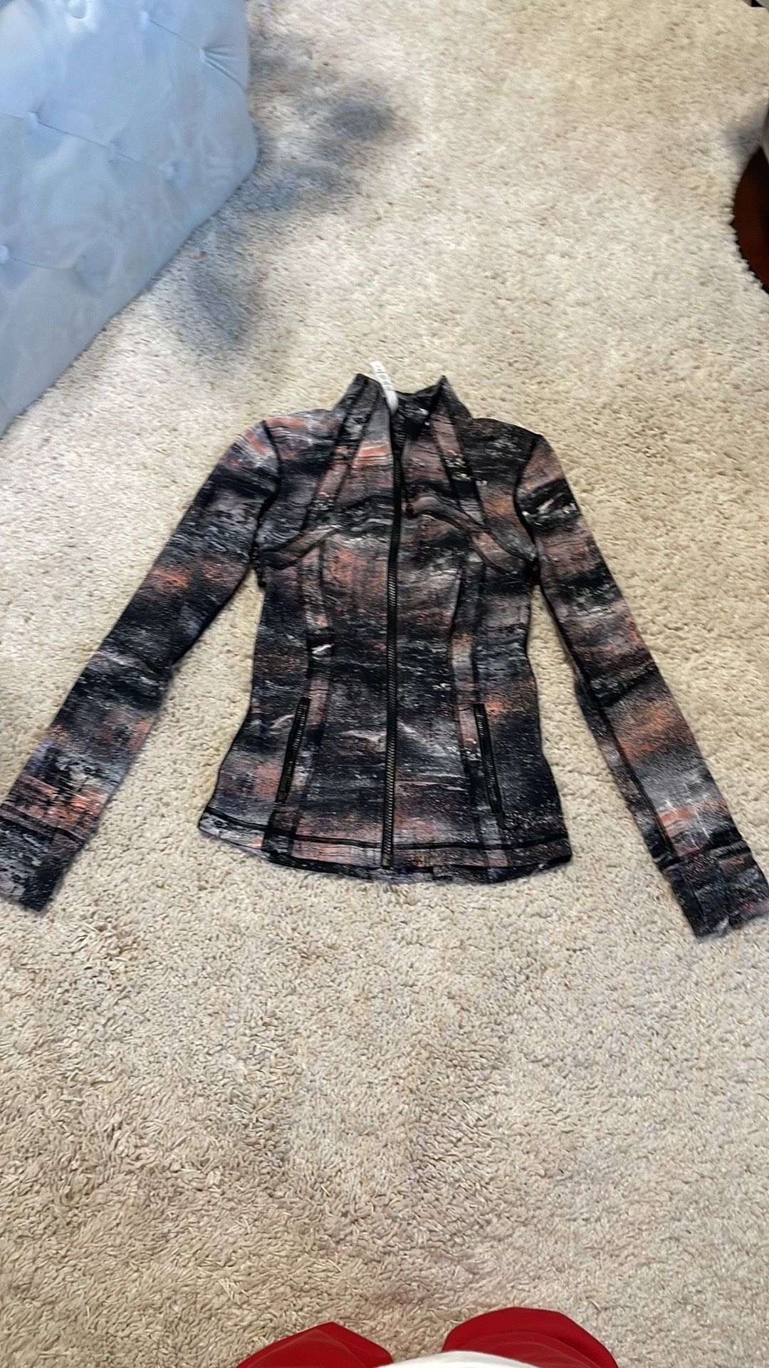 Lululemon align workout Women’s clothes jacket size 4 black pink white like new wore maybe 3x no piling Athletic