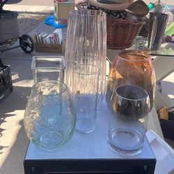 Lot Of 6 Vases Large And Medium Sized