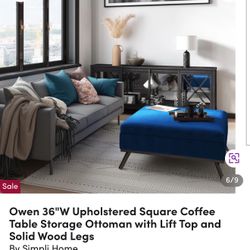 Velvet Storage Ottoman