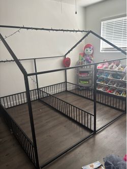 Double twin size bed frame