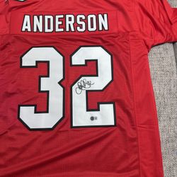 Jamal Anderson Signed Autograph Custom Jersey - Beckett Coa - Atlanta Falcons