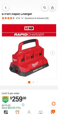 Milwaukee 6bay Rapid Charger