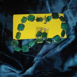 Green Stone Choker/Earring Set
