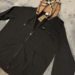 Burberry Check Zipper Hoodie 