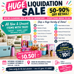 🔥 LIQUIDATION SALE — 50–90% OFF RETAIL (Wilsonville/Newberg)