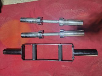 2" HOLE  DUMBBELL HANDLES AND A TRICEP BAR 
11525 S HALSTED DUNKIN DONUTS/7111.S WESTERN WALGREENS 
25$  CASH ONLY AS IS