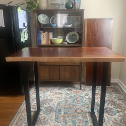 Live Edge Single Slab Bar Height Table