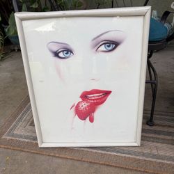 Vintage Style 1980s–1990s Glamour Girl Framed Wall Art