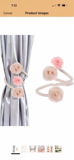 ATIKIL Curtain Holdbacks 2Pcs Artificial Flower Curtains Holder, Twist Tieback Window Drapery Bohemia Decorative Rope for Living Room Bedrooms Homes O