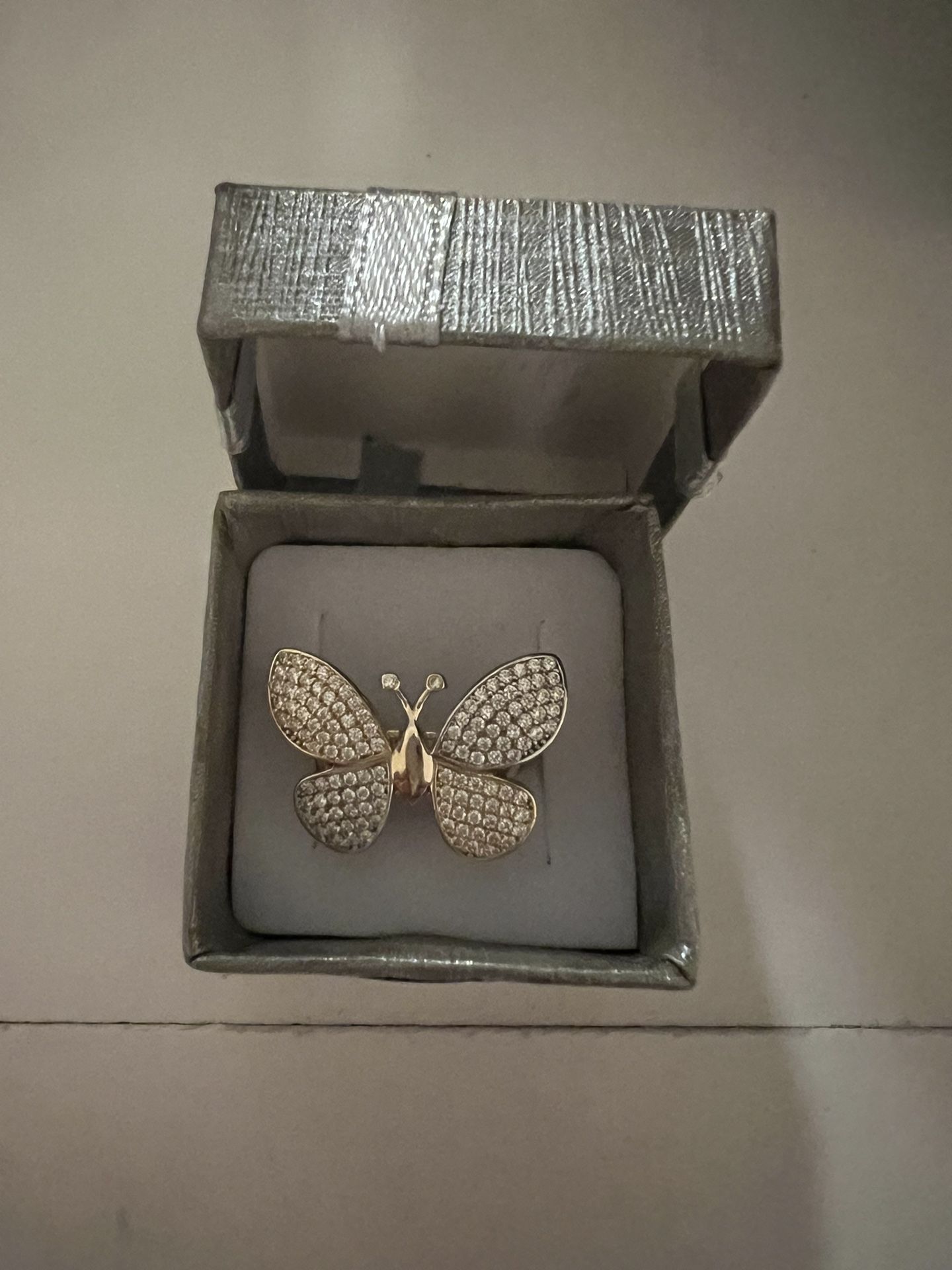 10K Woman Butterfly Ring 