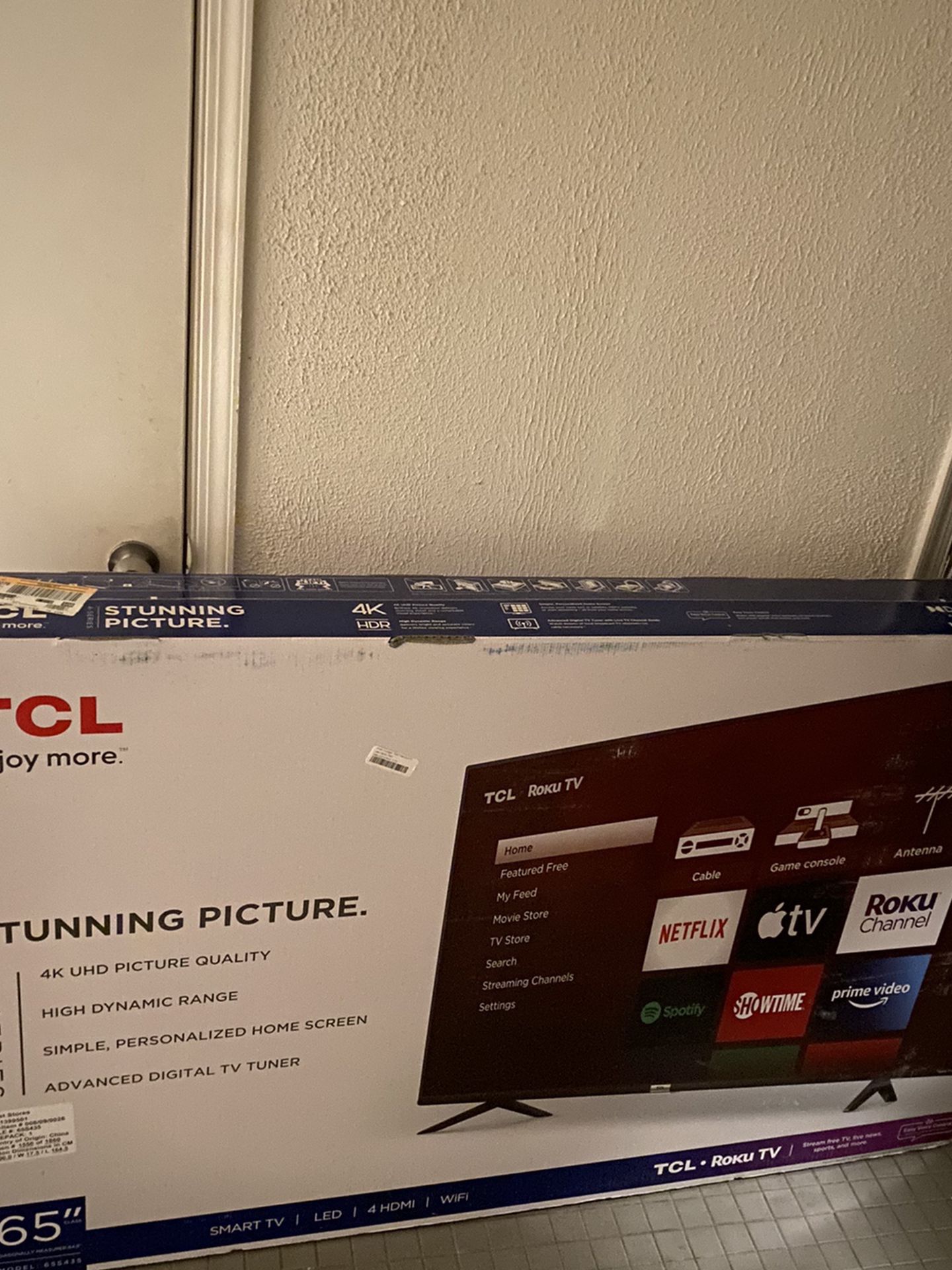 65 Inch 4K TCL TV NEW!!!!!