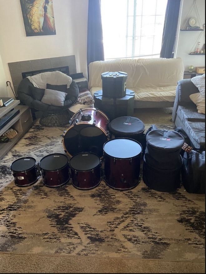 Pearl Export 6 Piece Set With Rack And Tour Cases