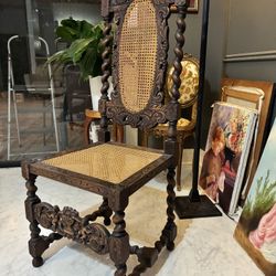 2 Vintage Hand Carved Chairs 