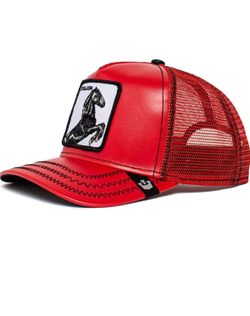 Goorin Bros. Horse Stallion Cherry Mustang The Farm Red Trucker Hat
