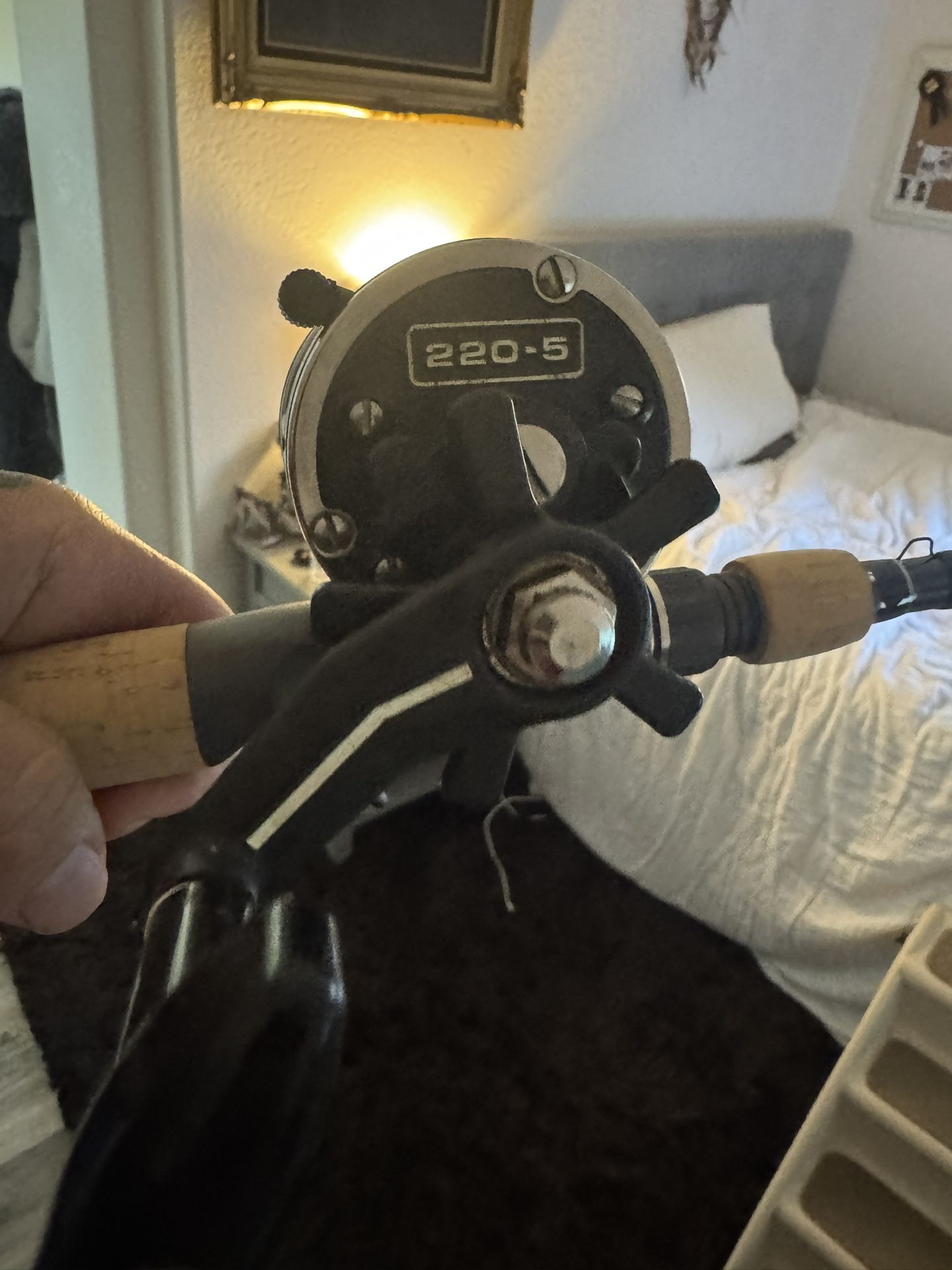 Graphite 7 Foot Rod 10 To 20 Pound Test Class Rare Newell Reel awesome calico bass or halibut rod brand new