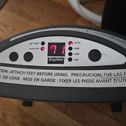 Dayton 1Vny2 Portable Ceramic Space Heater, 1500W/750W, 120V Ac, 1 Phase