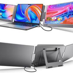 KYY Laptop Screen Extender, 14'' FHD 1080P USB-C Portable Monitor, IPS Computer Monitor, Dual Monitor for Triple Screen, for 12"-16" Laptop (Mac, Wins