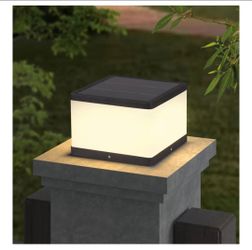 Solar Pillar Light Outdoor 9.84" Modern Post Light
