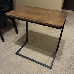 NEW Side Table, End Table, Vintage C-Shaped Couch Table for Sofa Laptop Coffee Snack, Walnut