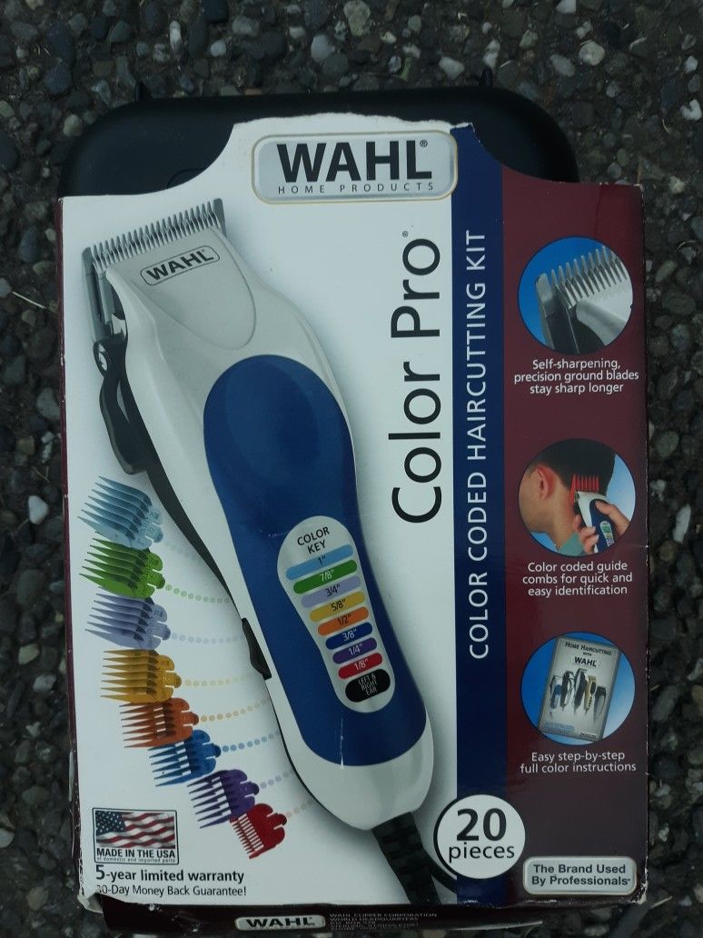 Wahl Hair Clippers Hair Cut Razor Brand New Never Used With Color Coded Guards