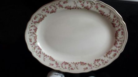 Vintage Lorraine pink floral Knowles China platter