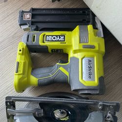 Ryobi Nail Gun And Ryobi Saw Brushless 
