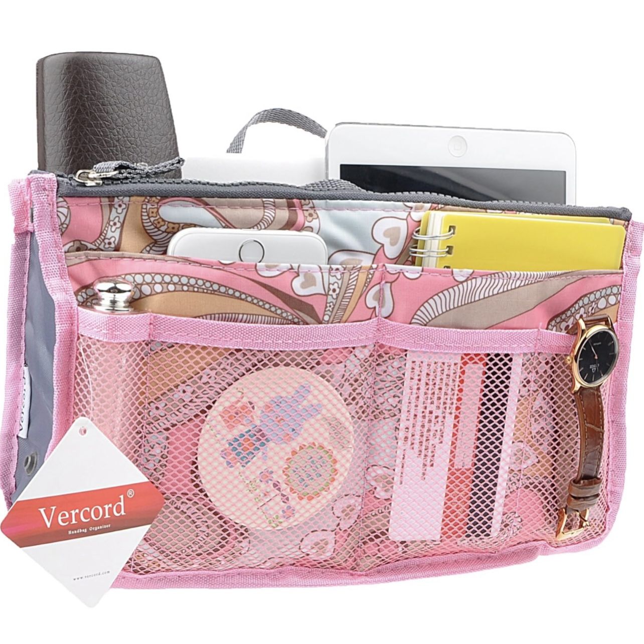 New Vercord Pink Paisley Purse Organizer