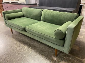 WEST ELM Dennes Emerald MCM Style Sofa