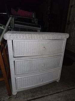 White Wicker Dresser