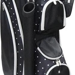 RJ Golf Cart Bag Black and White Polka Dot