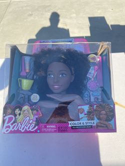 New! Barbie Color Style Deluxe Barbie Head Learn To Style Hair And Barbje Doll $30 For Both