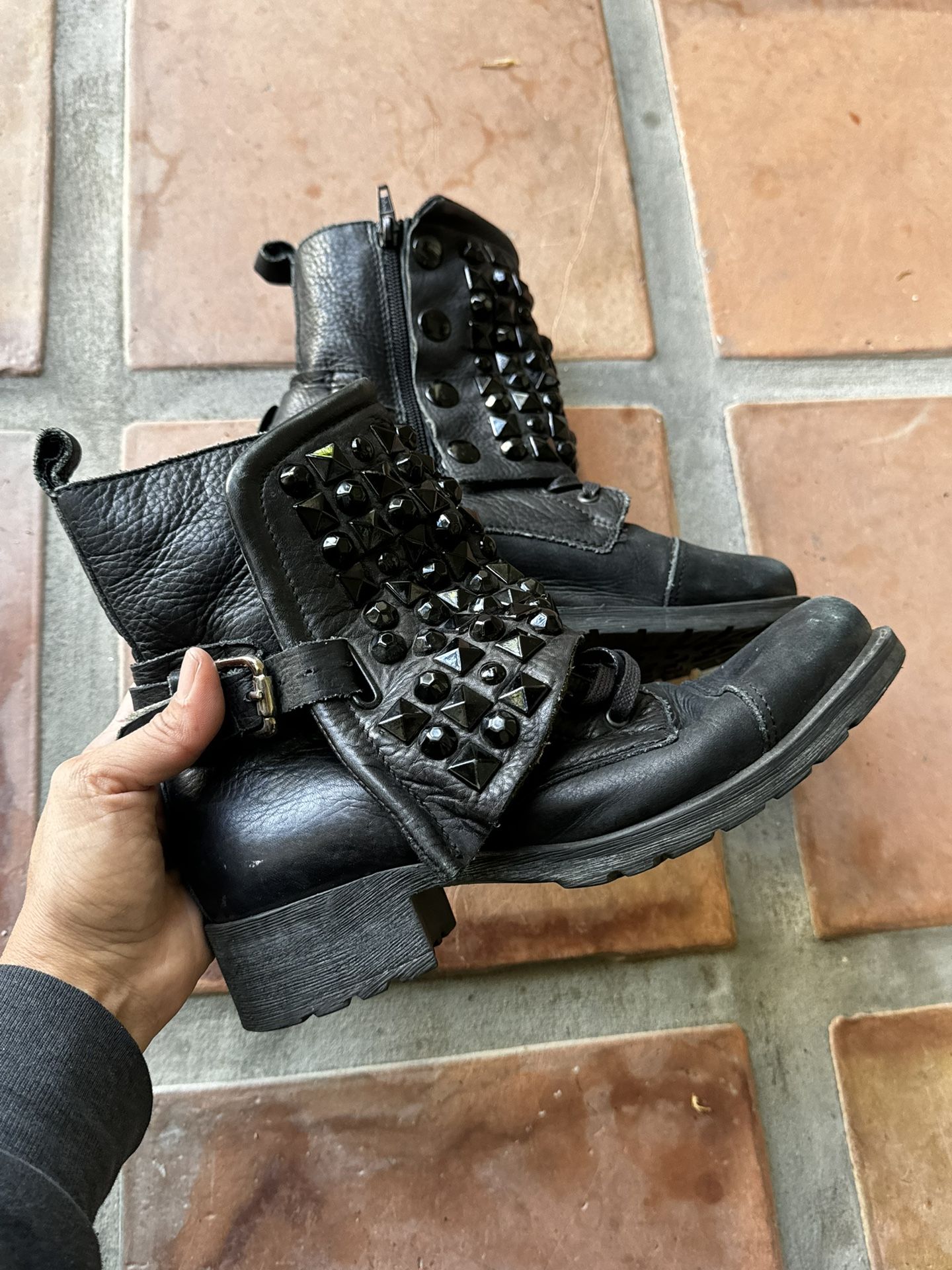 Aldo Studded Combat Boots Size 8