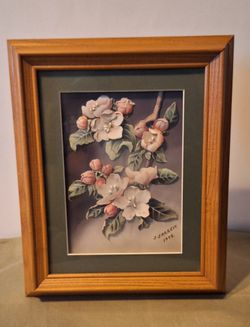 3D Layered Paper Art Framed Shadow Box-1990's