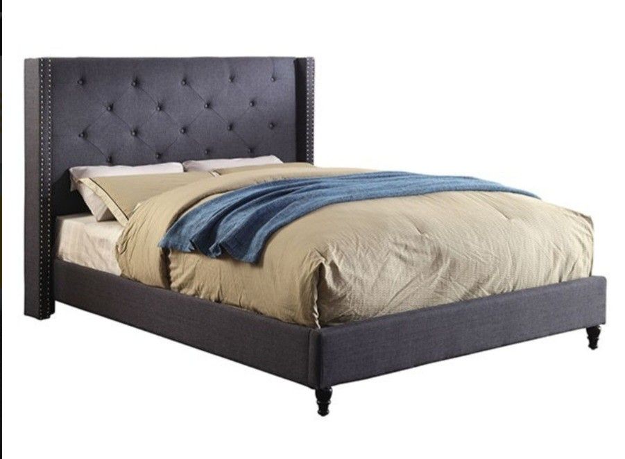 Brand New Grey Blue Eastern King Bed Frame