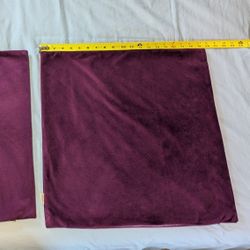 2 Purple Velvet 19.5" Square Pillow Covers 