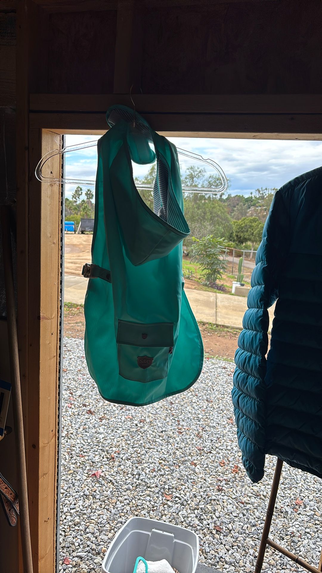 TEAL DOG RAINCOAT M/L