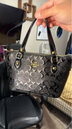 Coach Signature Embossed Patent Leather Mini Tote