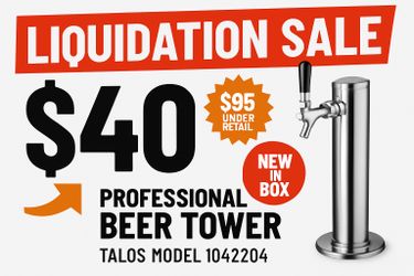  PROFESSIONAL Talos Beer Tower Draft System - Model 1042204 - NEW IN BOX - $95 UNDER RETAIL! 